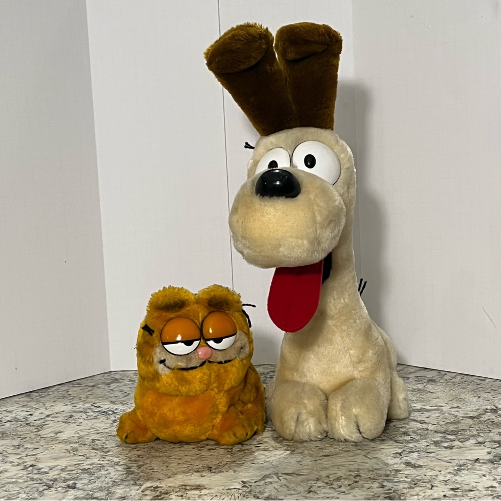 Vintage Garfield 1981 Odie 1983 Dakin Plush BUNDLE LOT Stuffed Animal Toys